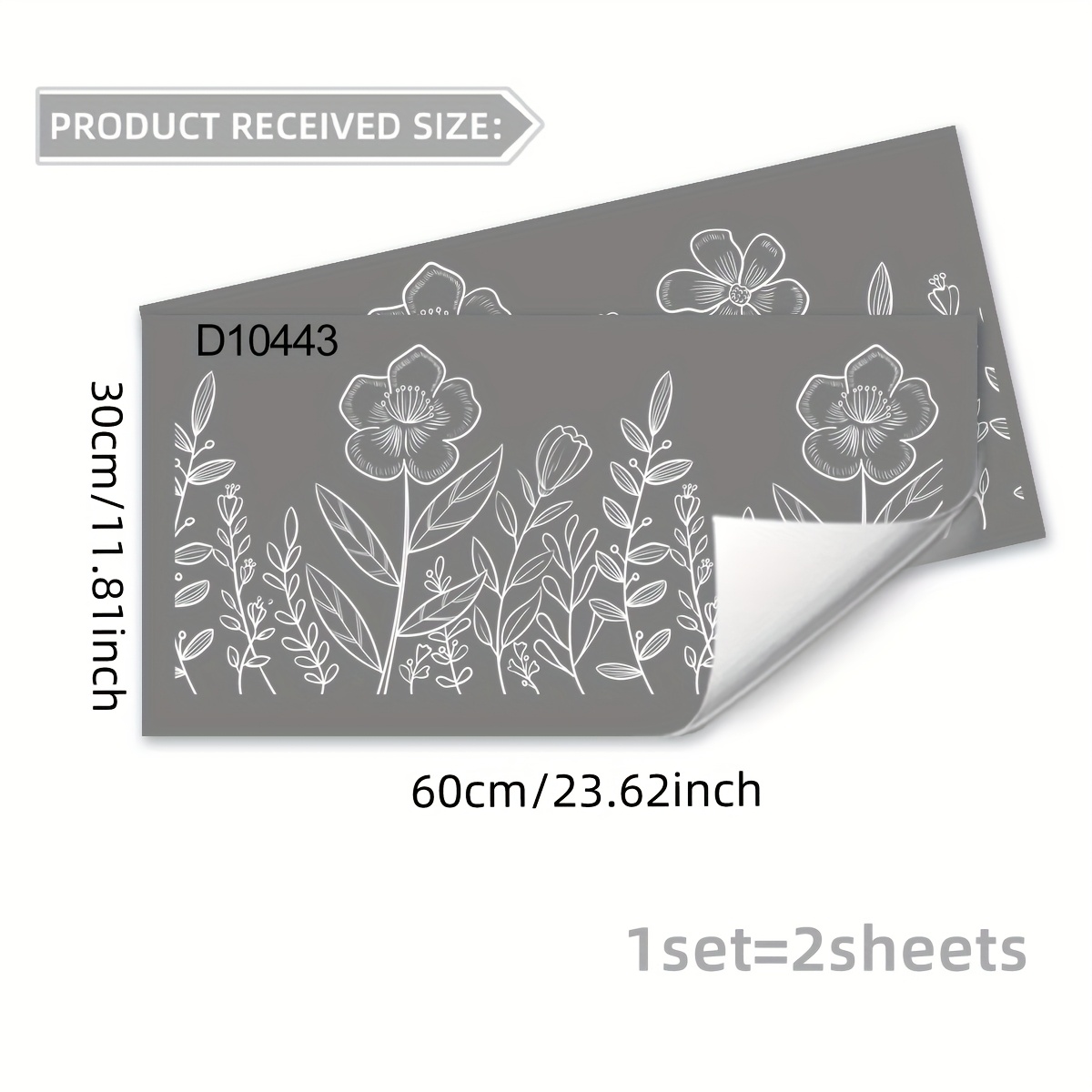 E-shop Zweierpack Kreative Minimalistische Weiße Linien Blumenzweige und Blätter Doppelseitig Glas-Selbstklebende Sticker für Schlafzimmer, Wohnzimmer,