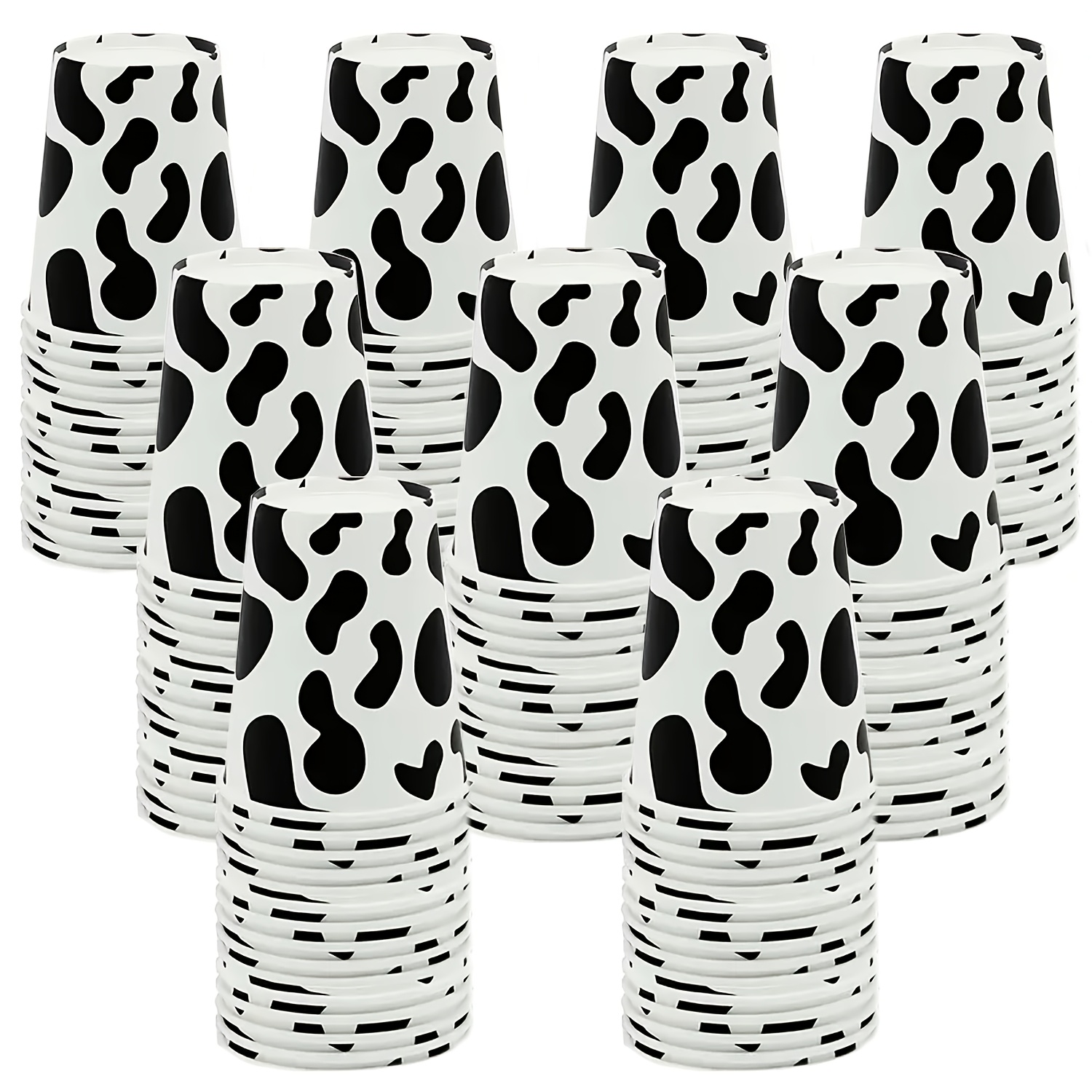 25pcs cow cup cow party with cow printing cup western style party birthday party large cow printing   with cow cowboy cowboy birthday decoration farm party valentines day supplies