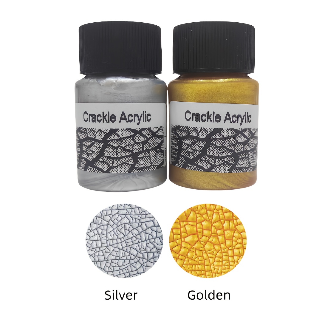 TEMU Crackle Acrylic Set, Transparent Acrylic Paint, Hand-painted Colorful Paint, Effect Shaping Paste, Essential For Artists (20ml/color)