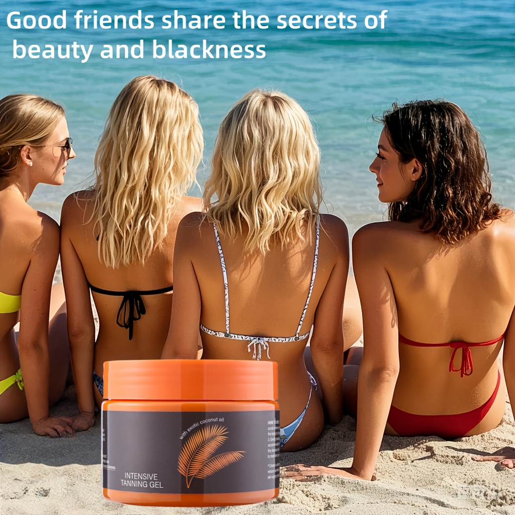 Luxurious Soft Brown Tanning Gel, Body Bronzer, Natural Sunless Tanner, with Cocoa Butter, Walnut Oil And Olive Oil, Carrot Seed, Suitable for All Skin Types, Rich in Gentle Tanning Factors, Helps Skin Quickly Present a Natural Bronze Color