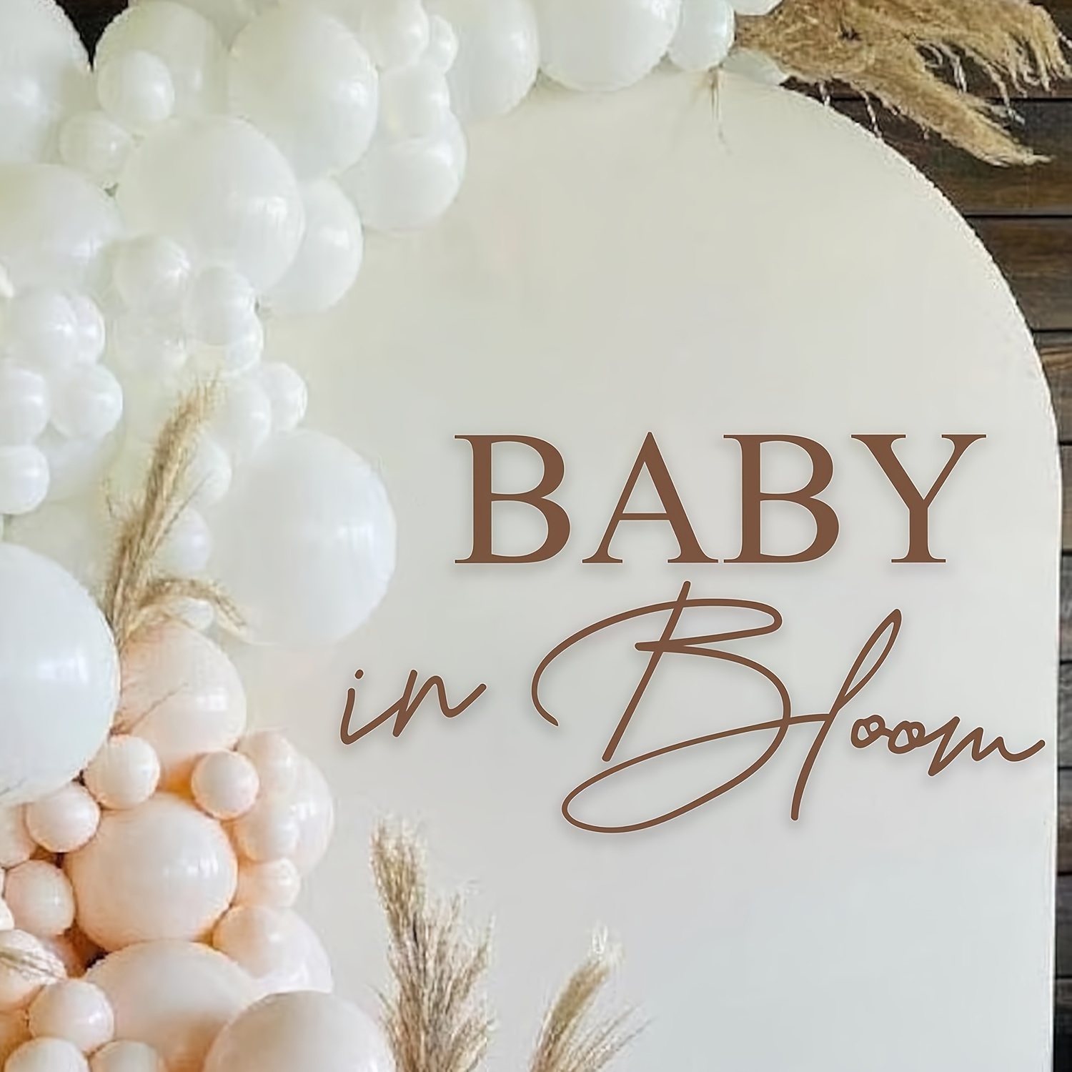 

baby In Bloom" Wall Decal - Modern Letter Print Design For Gender Reveal Party