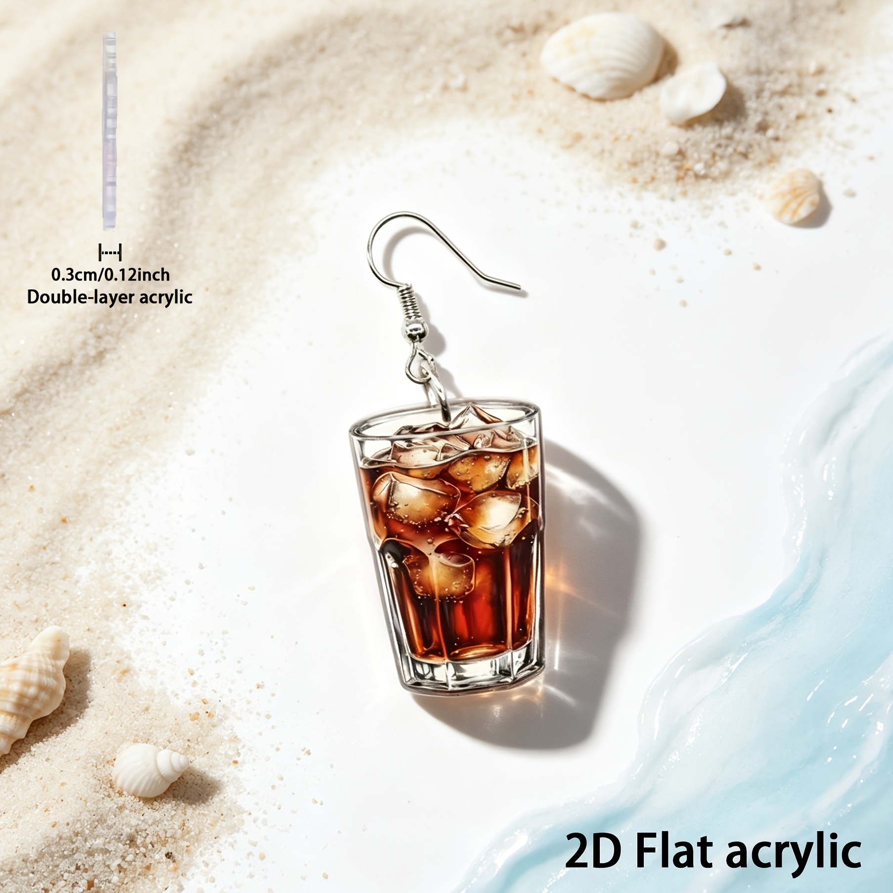 Asymmetric Cola Bottle & Iced Drink Cup Dangle Earrings