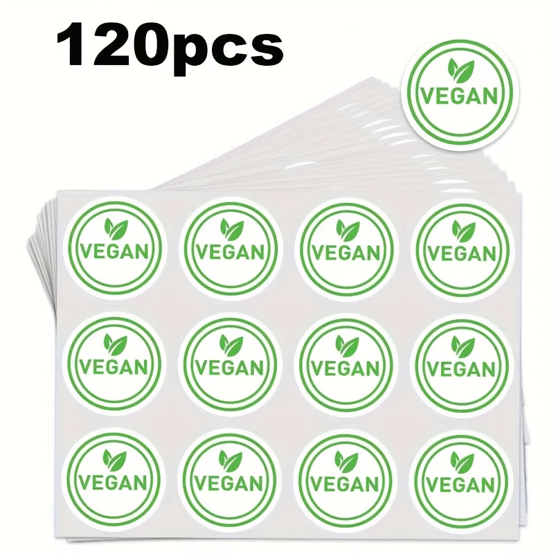 Image of 120pcs Round Food Labels, Vegan Stickers, 3.8cm/1.5 Inches, For Homemade Food, Jam Makers, Bakeries, Personal Shops, Street Vendors, Carts, And Small Businesses