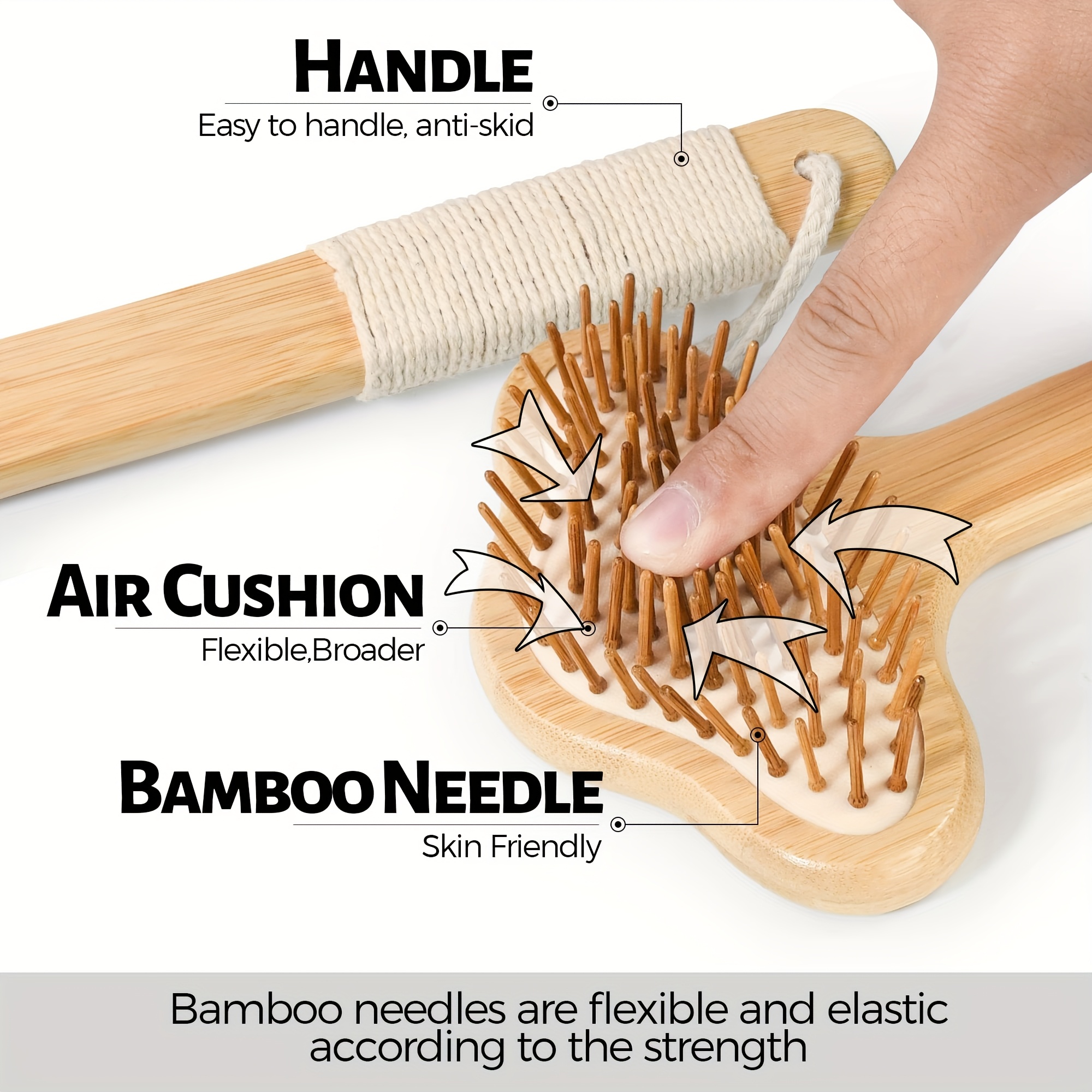 oversized back scratcher extended bamboo scratcher 22 04 long curved handle   head more larger scratching surface adults body instant scratcher christmas gift for women and men Product details 1