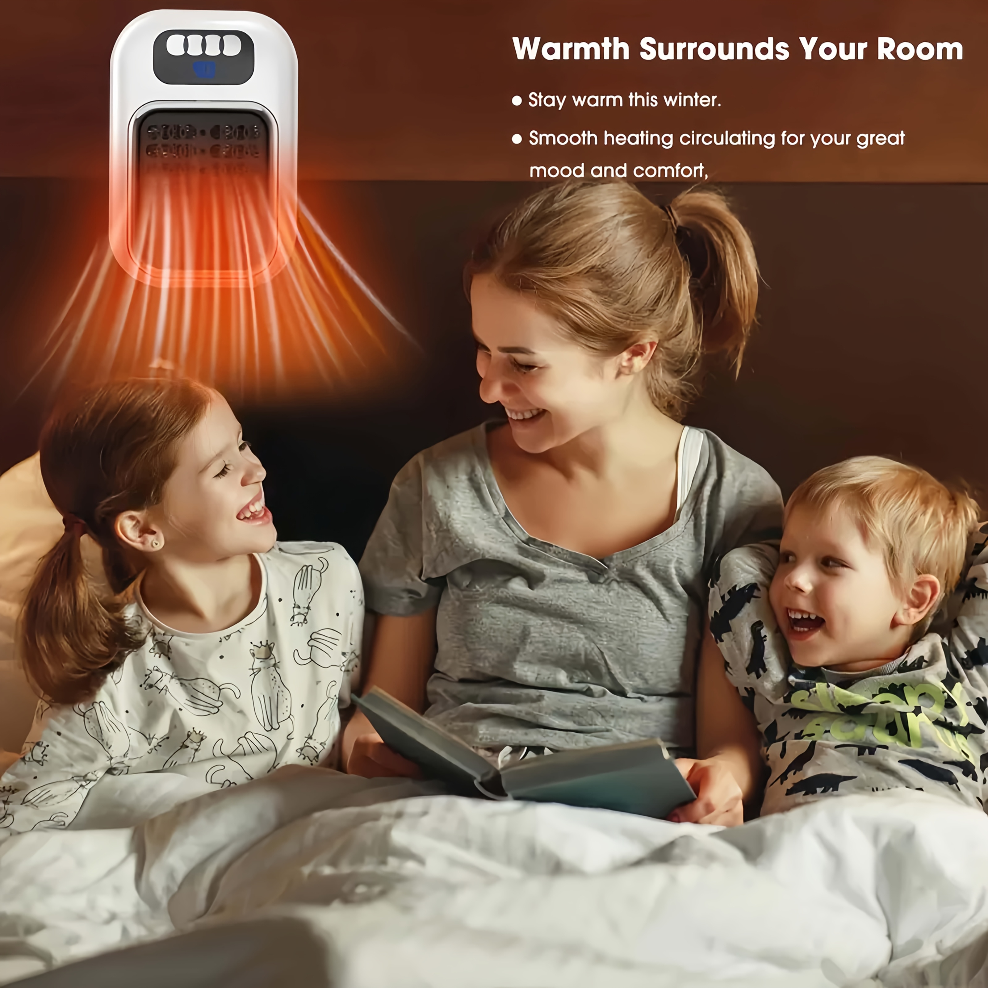 

Space-saving Wall Outlet Portable Electric Heater With Remote - Suitable For Up To 25m³. Led Display, Adjustable Thermostat, Timer - Ideal For Rv, Home Office, Bathroom And Indoor Use.