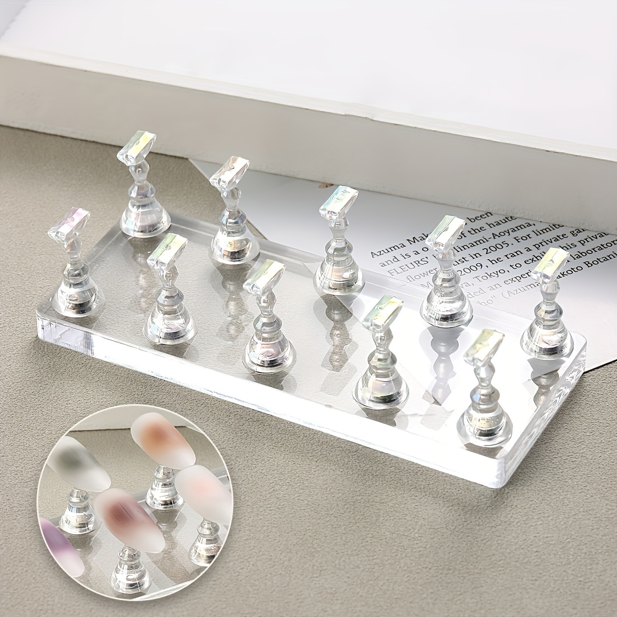 

Acrylic Chess Piece Model Nail Practice Stand, Clear Nail Display Stand For Training And Display, Durable Manicure Tool Set, Salon And Home Use