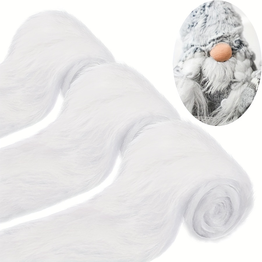 

3-pack Christmas Fluffy White Faux Fur Ribbons For Holiday Tree And Wreath Decorations, Contemporary Polyester Fabric Rolls For Diy Crafts, Non-electric, Universal Festive Trim Without Feathers