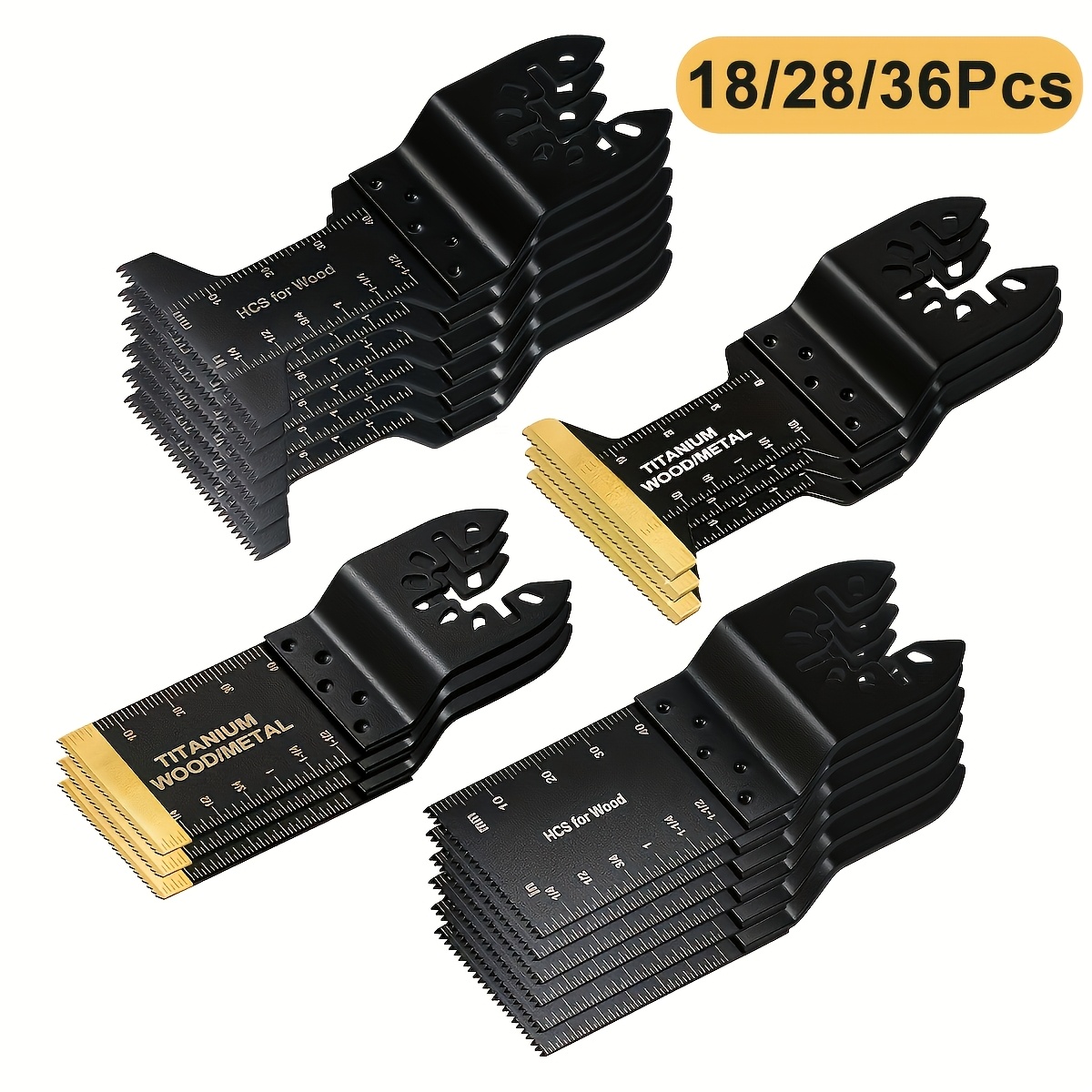 18 28 36 50pcs titanium multi tool   professional universal quick release oscillating saw   for cutting metal nails   compatible with  