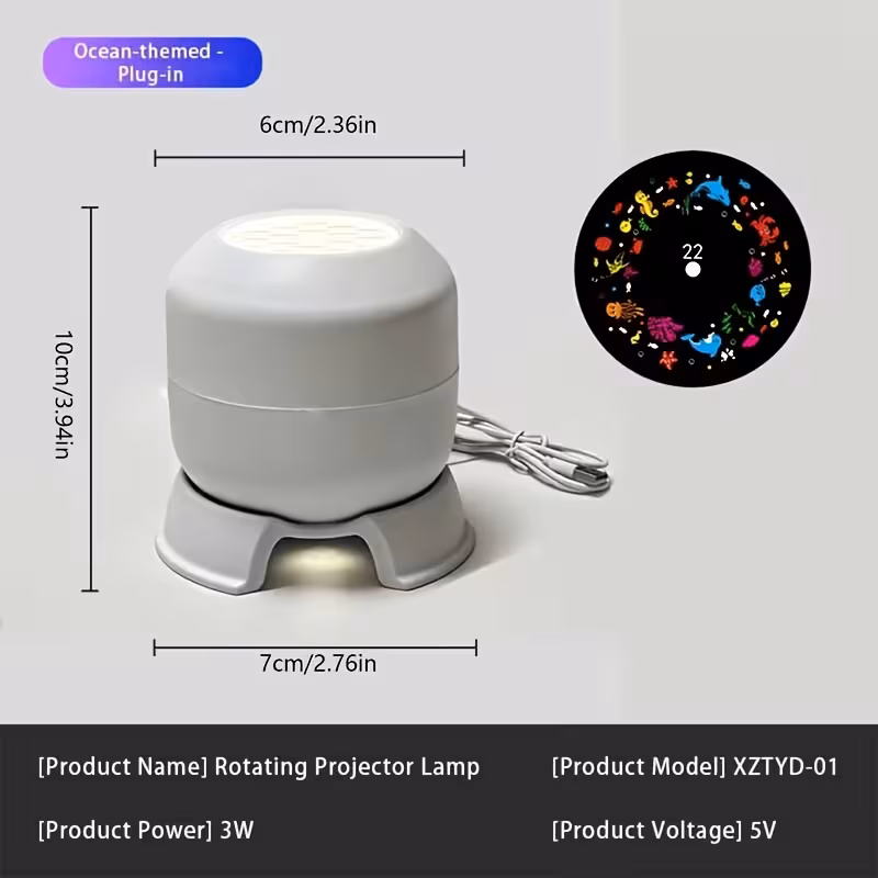 projecteur led océan étoilé, veilleuse à projection rotative à 360°, lampe dambiance à branchement usb, éclairage décoratif pour chambre, salle de jeux, salon Détails du produit 0