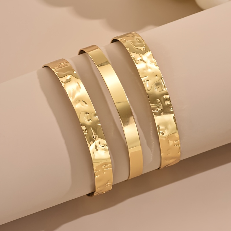 Wide Cuff Iron Hollow Out Layer Statement Bracelet