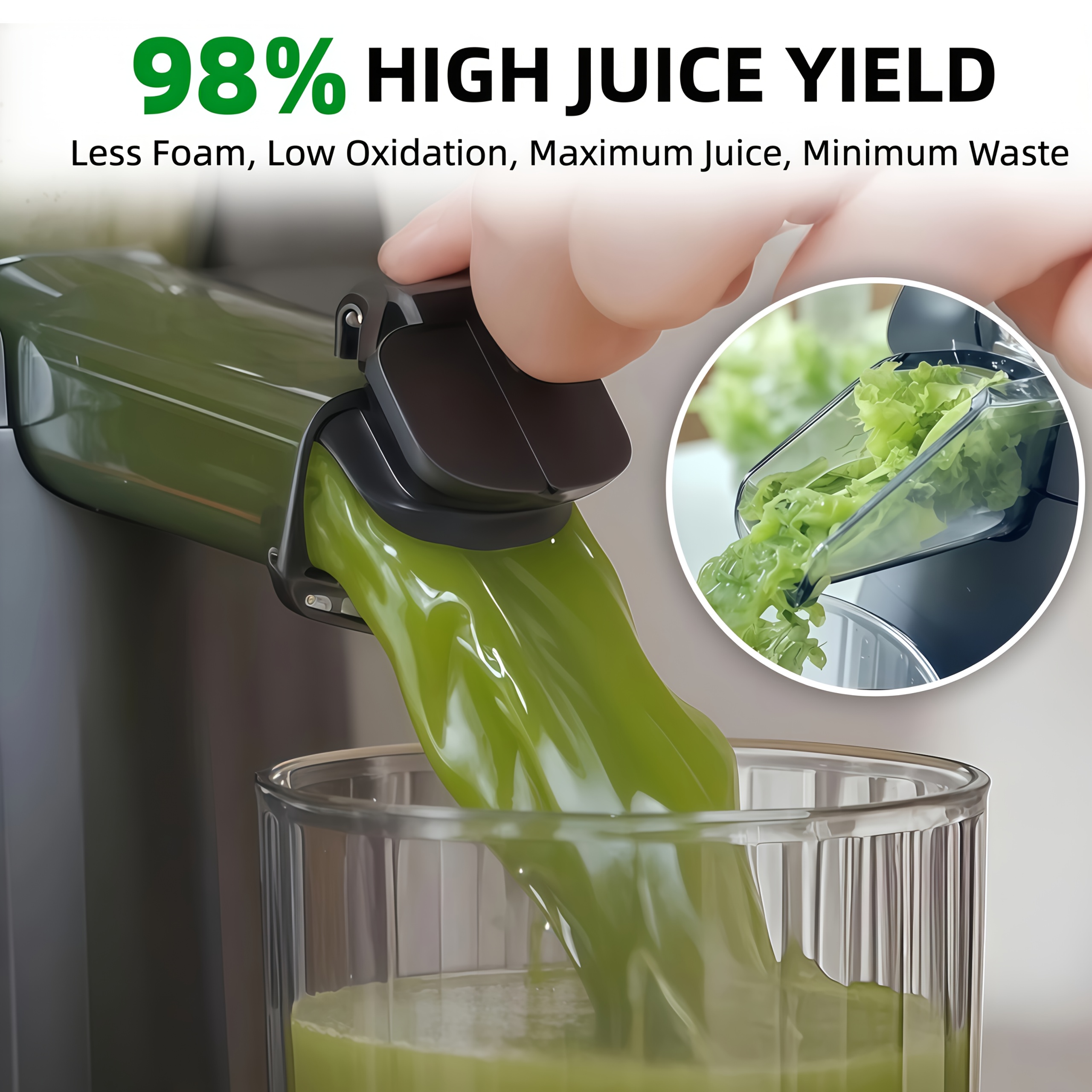 Celiberry Slow-Speed Masticating Juicer with 4.25-Inch Wide Feed Chute, Quiet Operation, Easy to Clean, Multiple Colors Available