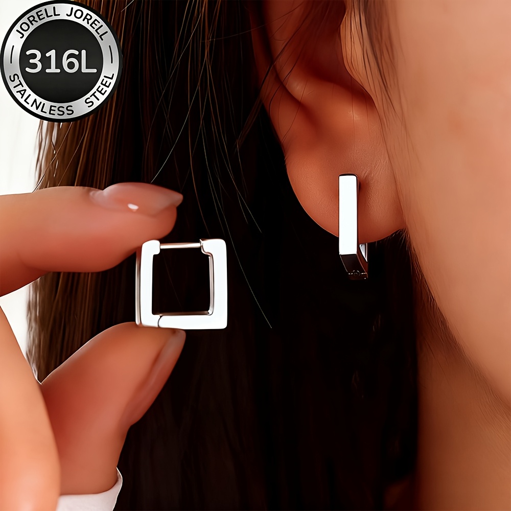 Image of High-quality Stainless Steel Earrings, Hypoallergenic, Fade-resistant, Simple And Elegant, Fashionable Women's Earrings For Daily Wear Or Parties, Women's Jewelry, Exquisite Gift For Women