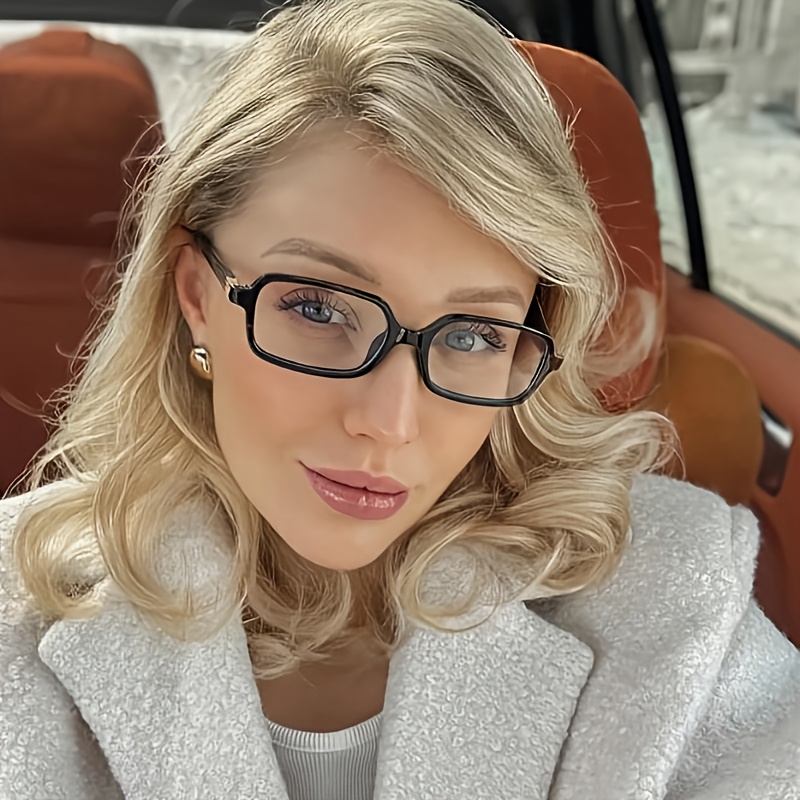 E-shop Lässige Damenbrille mit schwarz-weißem, transparentem, kleinem Rahmen für Kleider