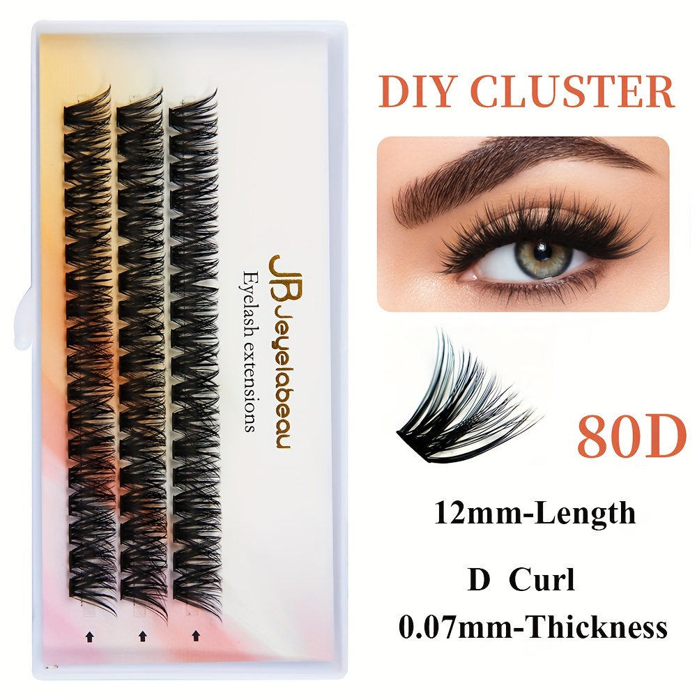 Jb Jeyelabeau 3row Hot Melt Individual Lashes 60d/80d Cosplay Eyelashes Extension Eyelashes Bundles Clusters Lashes