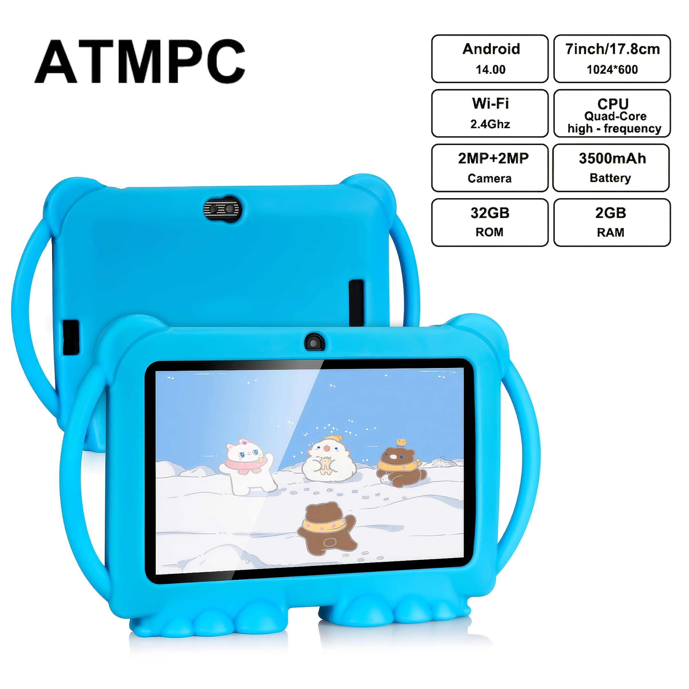 item picture 7 inch   14 tablet 32gb rom 4gb   2 4g wifi 6 gms eye protection screen   education app   shockproof protective cover tablet 2025 heavyweight upgrade model tablet pad tablet pad