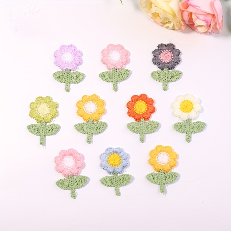 piezas/6 piezas/10 piezas parches tela flores pequeñas no Temu