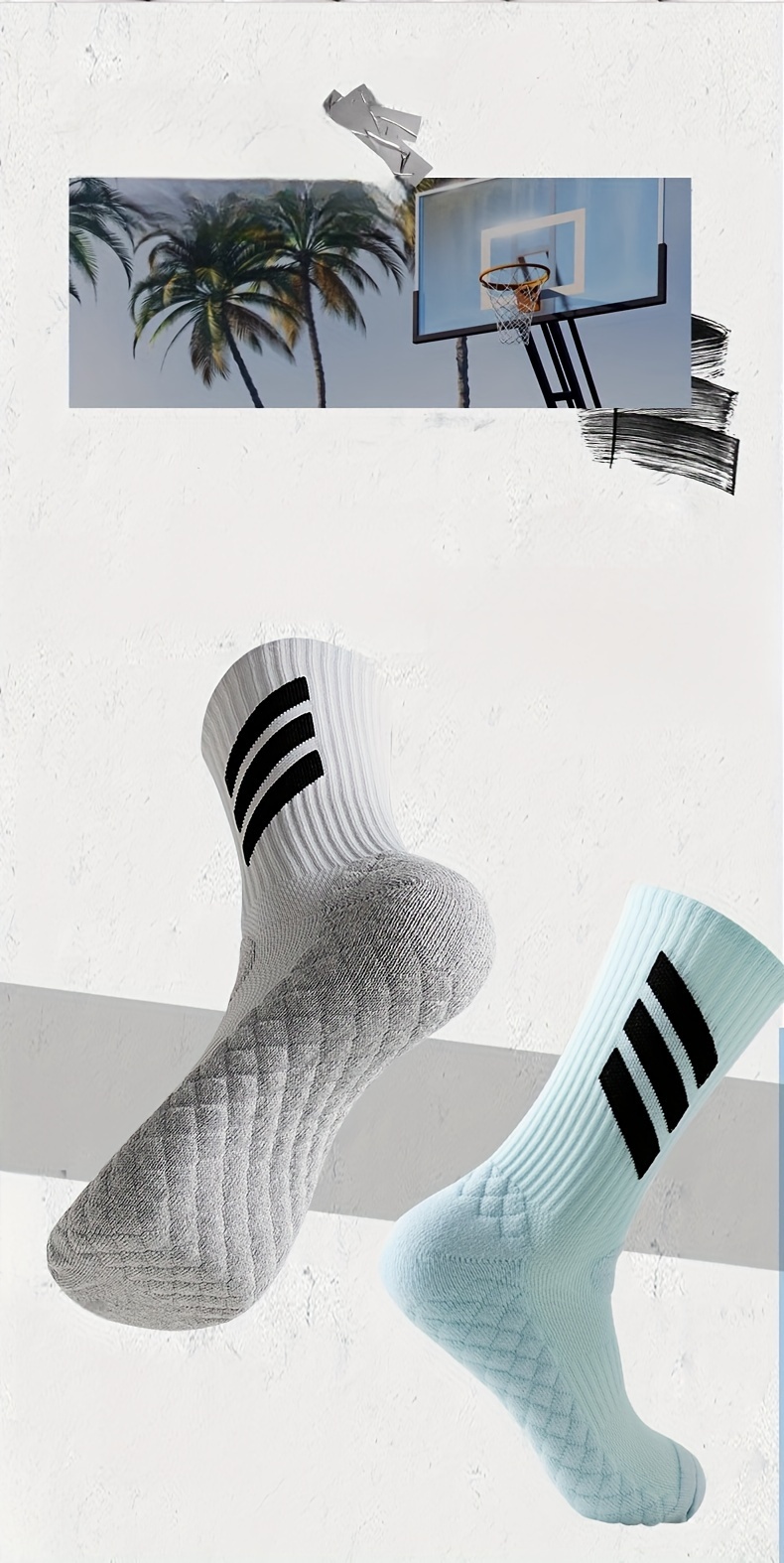 4 Pairs of Men'S Autumn And Winter Professional American-Style Elite Basketball Socks with Towel Bottoms & Sports Socks