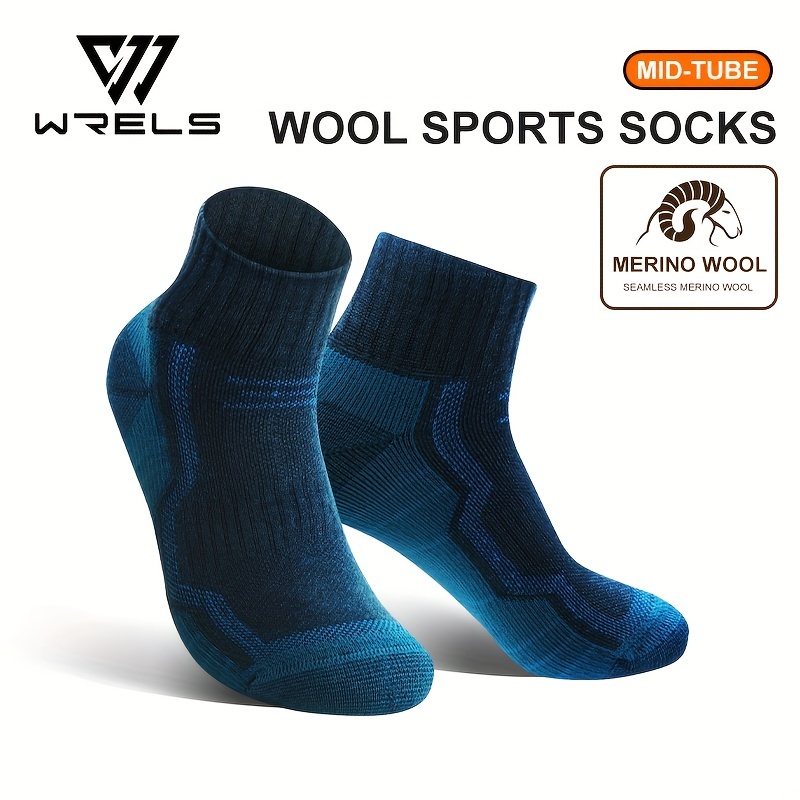 TEMU A Set Of Knitted Ski Socks, Ideal For Fall And Winter, Offering , Made Of 50% Knitted For Natural Insulation, Perfect For Outdoor Activities Like Running, Skiing, Cycling, And Hiking.