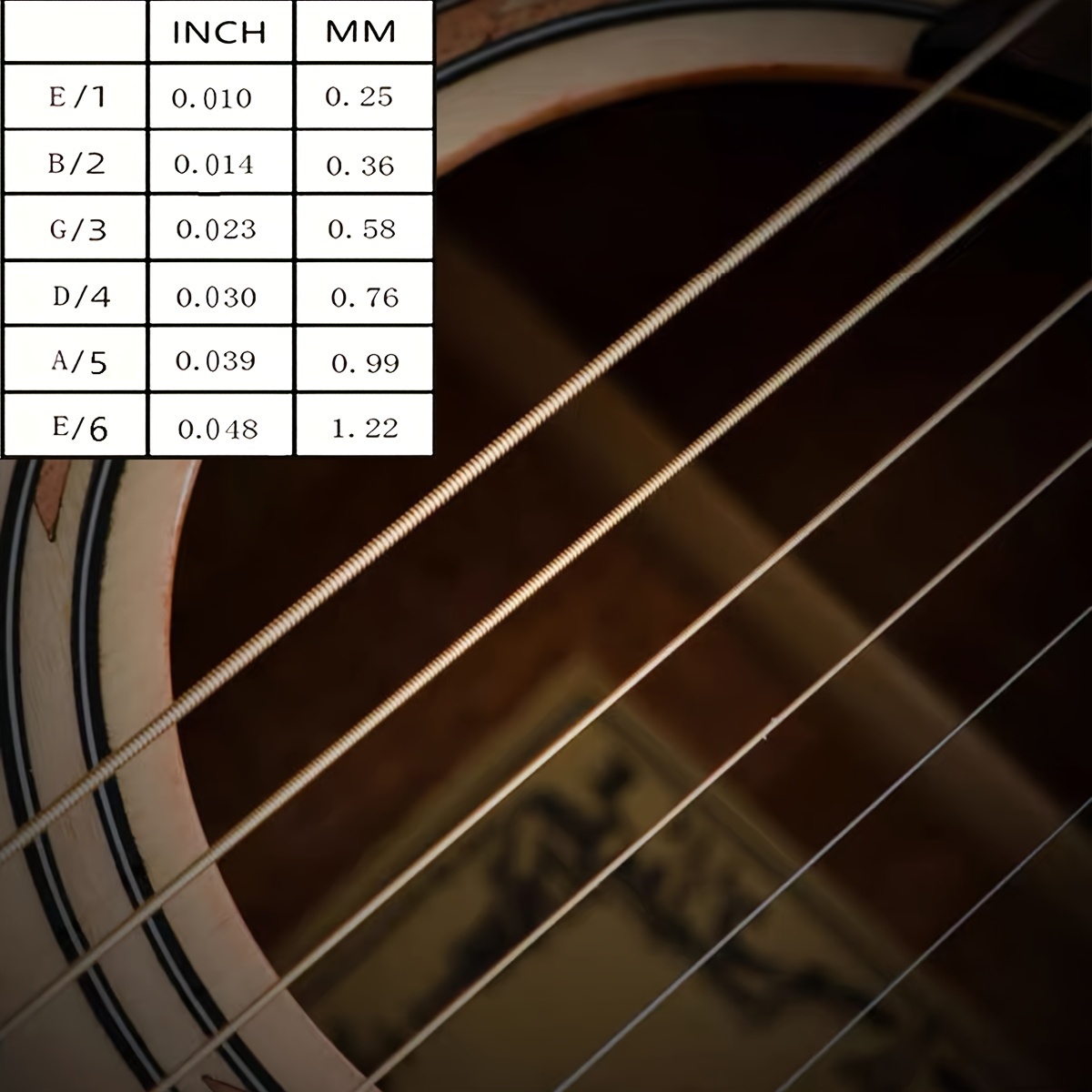 6pcs/set Durable Nickel Plated Steel Acoustic Guitar Strings for Clear, Vibrant Sound