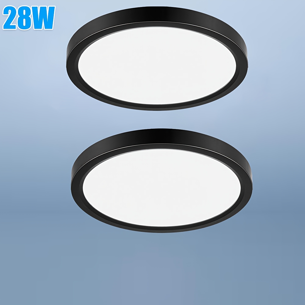 2pcs 28w Ultra-thin Round Panel Led Ceiling Light, Low Profile, Compatible, Cool White/warm White/neutral White Indoor Lighting, Suitable For Kitchen, Bathroom, Balcony, And Home Decoration