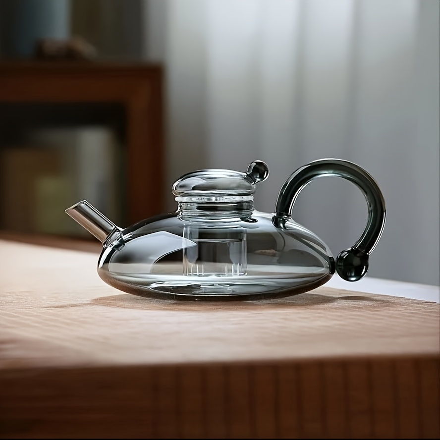 TEMU 1pc Of High Borosilicate Heat-resistant Glass Teapot, An Essential Teapot For Table, A Stylish Teapot For Brewing Tea, Suitable For Use On Open