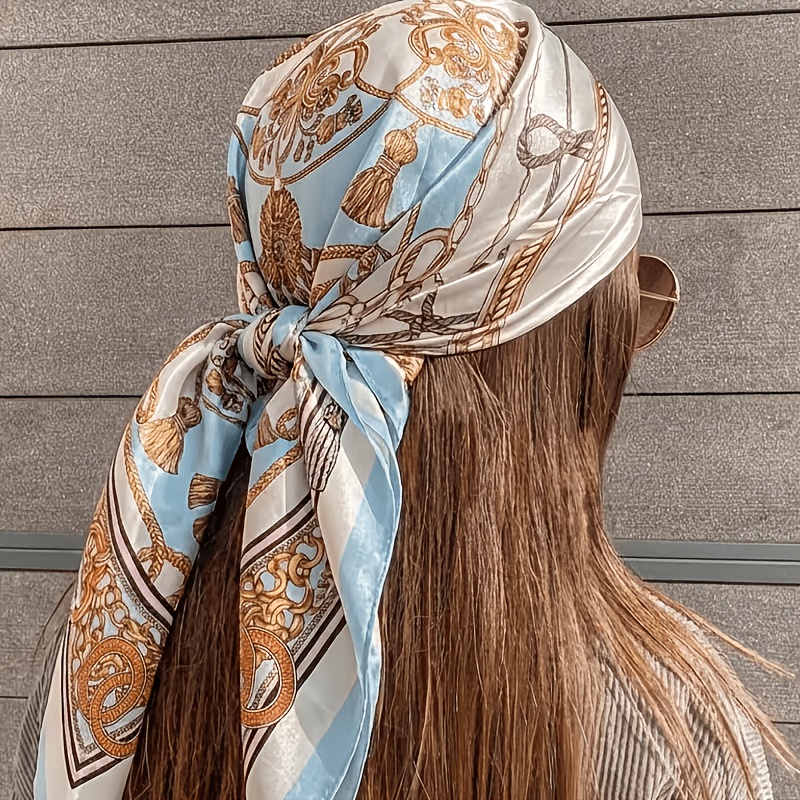 1/2/3/4pcs Fashionable Lake Pattern Women's Large Size Handkerchief 35.4 Inches Scarf Headscarf, Multi-functional Use, Suitable For