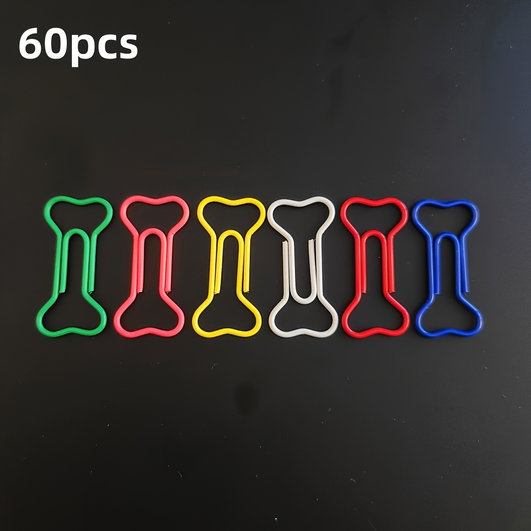 Image of Metal Paper Clips Shaped Bones, In Packs Of 30, 60, 80, Or 100, Perfect For Gifts For Dog Enthusiasts And Office Use