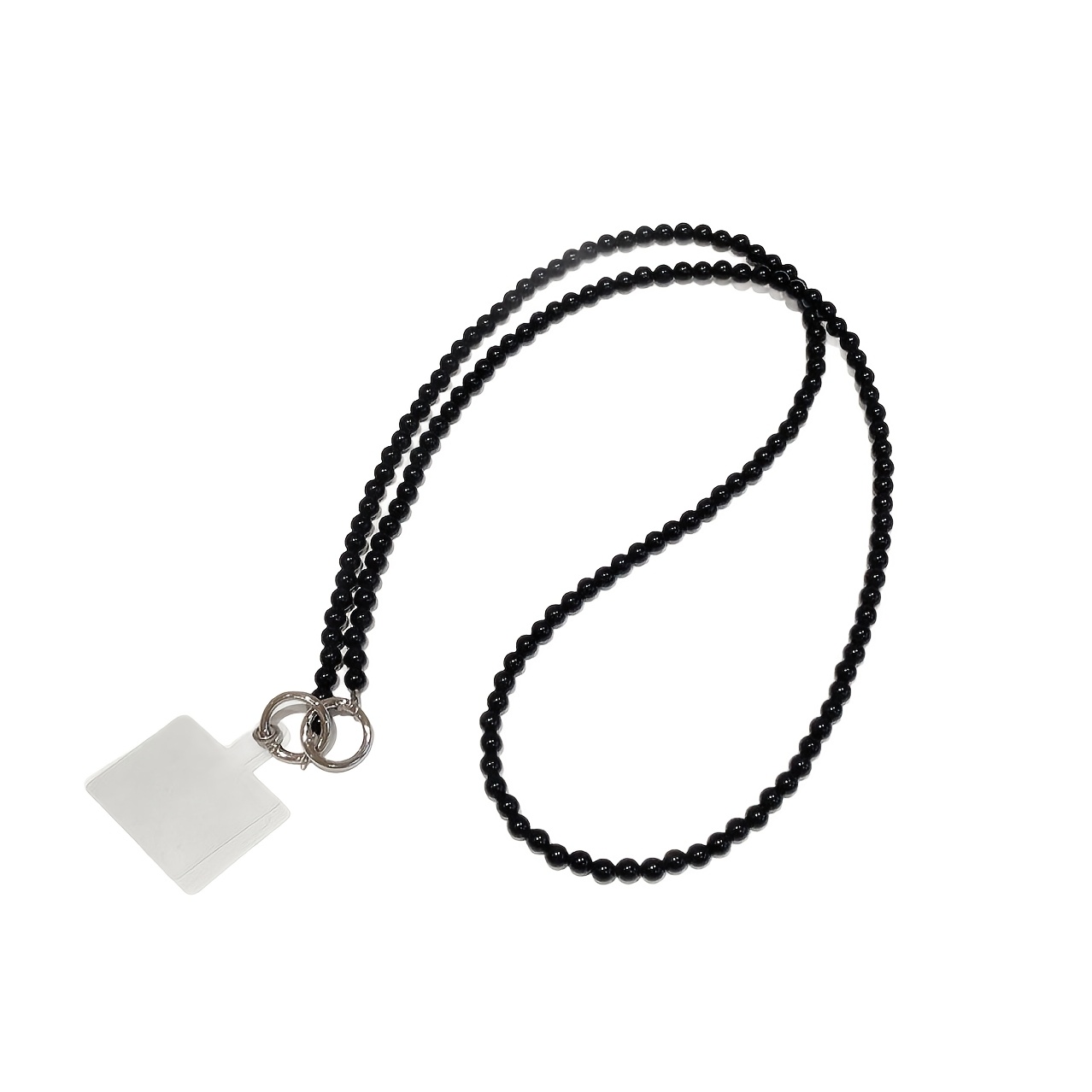 TEMU Cordino per telefono con perline nere - 47.24In, cinturino antifurto con patch, a tutte le cover per telefono, resistente ed elegante, cordino