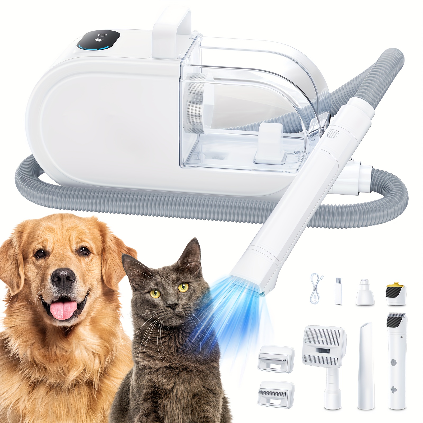 

Dog Grooming Vacuum, Dog Groomer With Grooming Tools-dog Clipper Nail Grinder Paw Trimmer,, 2.7l Large Capacity Dog Hair Vacuum With 3 Suction , Pet Grooming Vacuum For Dogs Cats