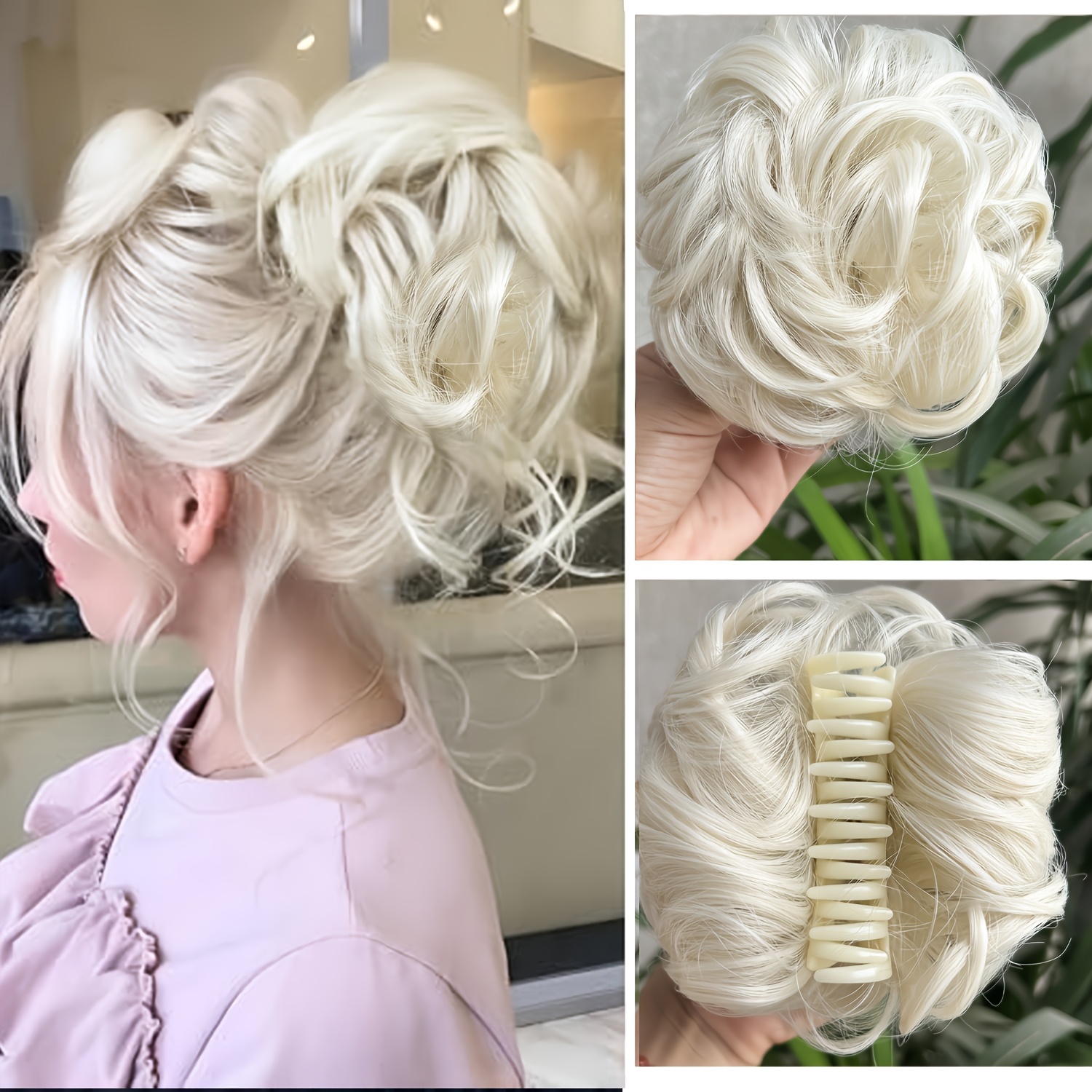 Merisihair Synthetic Wavy Curly Bun Hair Piece With Clip- Ponytail Extensions - Clip-in Curly Suitable For Hair Types, Volume & Length Enhancer For Ponytails, Buns, Braids, Dreadlocks