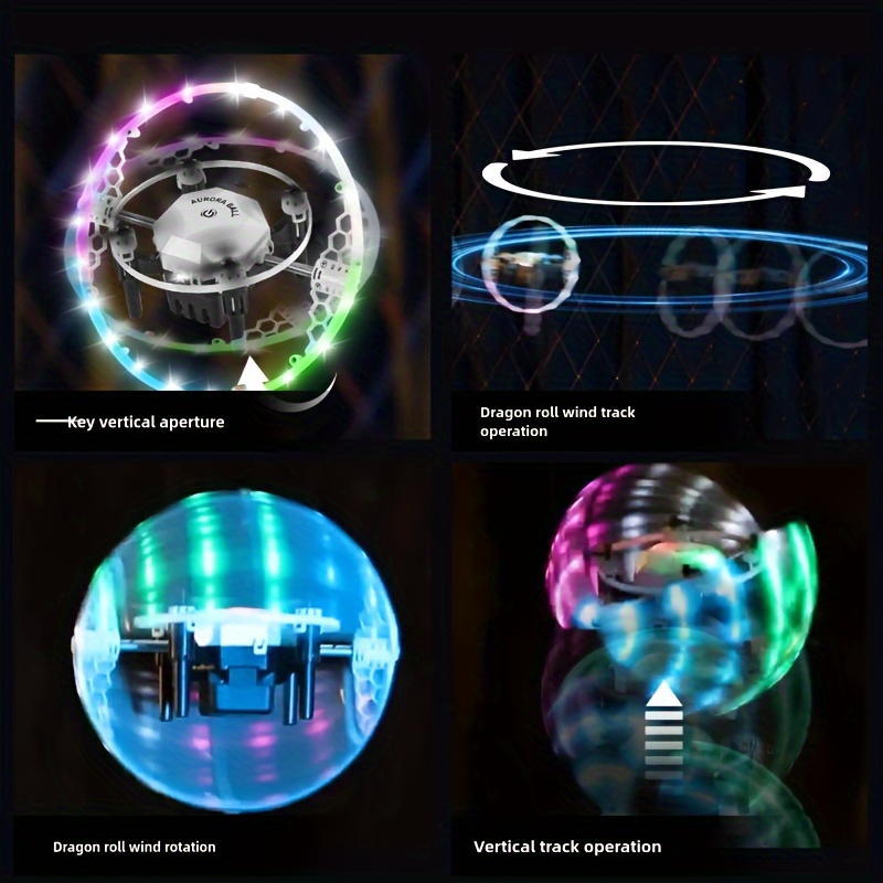 2.4G RC Mini Drone, Includes 2 Batteries, 360° Aurora Sphere Stunt Flips, Dazzling LED Lights, Auto-hover Altitude Hold, Headless Mode, One-key Takeoff/landing. Perfect Beginner-friendly Toy Or Gift.