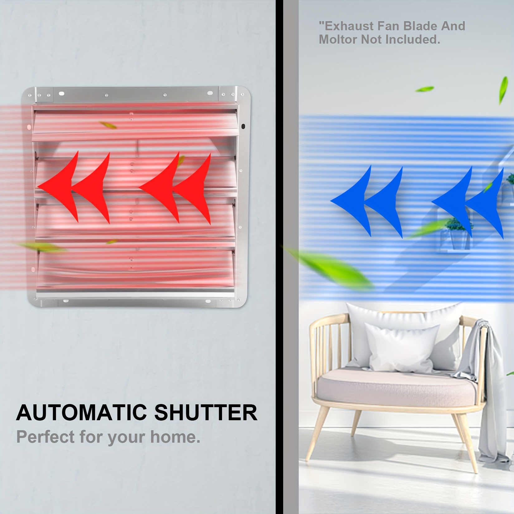 Square Aluminum Automatic Gravity Shutter Louver Vent Temu