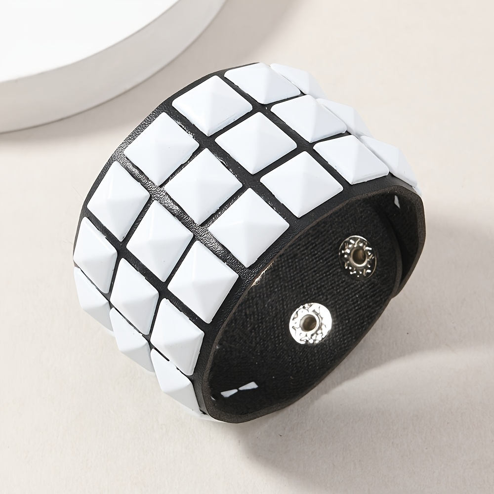 PU Fashion Bracelet with Multicolor Square Buckle, Unisex