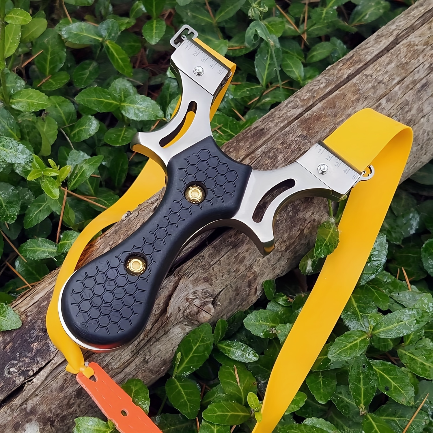 outdoor slingshot catapult tool set with rubber bands steel balls and target for practice details 5
