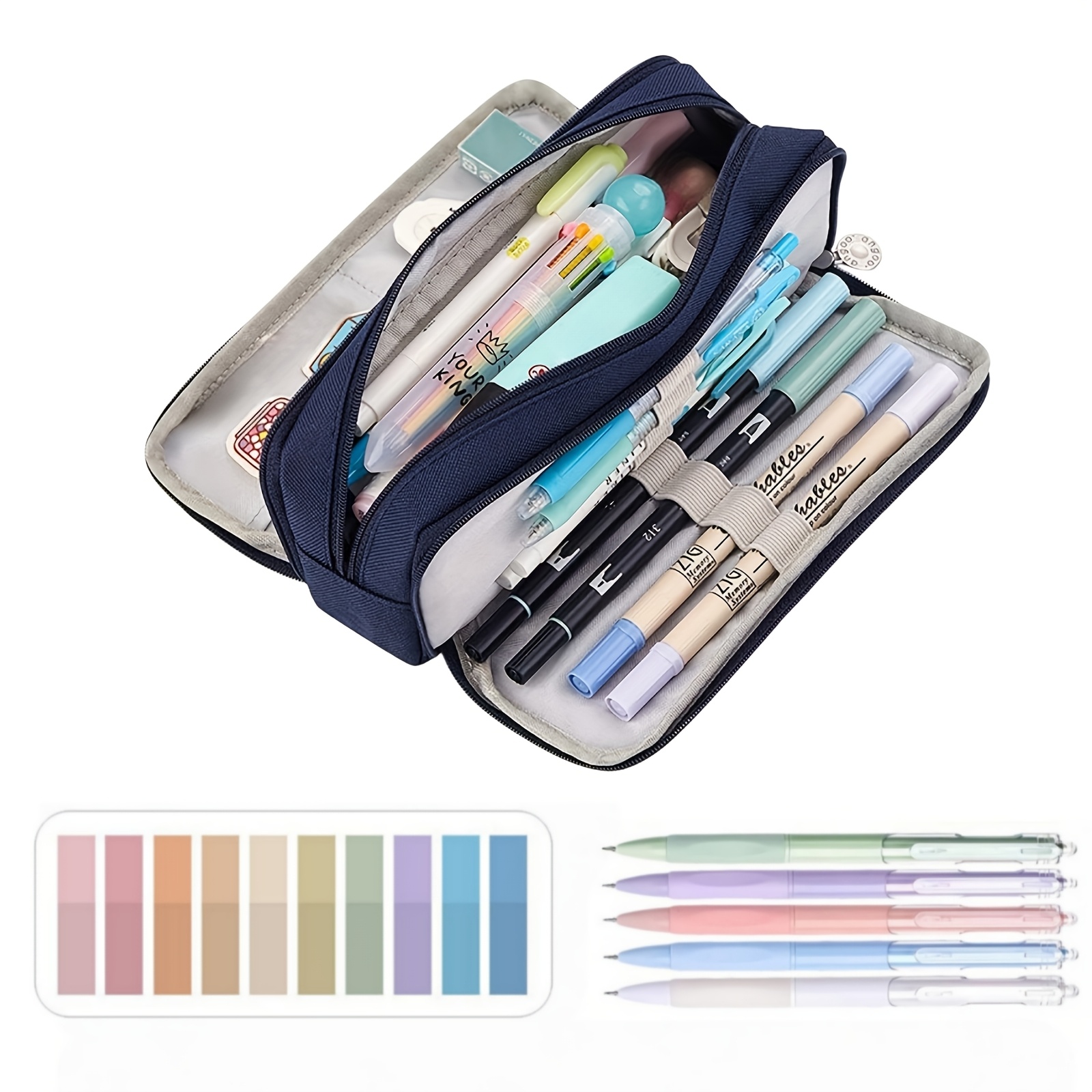 TEMU 7pcs Nuevos Estuches para Lápices, Set de Cajas de Almacenamiento de Papelería para Lápices Estilo Minimalista Ins, Almacenamiento de Partición
