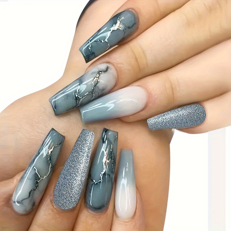 Pearly Glitter Acrylic Nails Coffin Nails Extra Long - Temu Slovenia