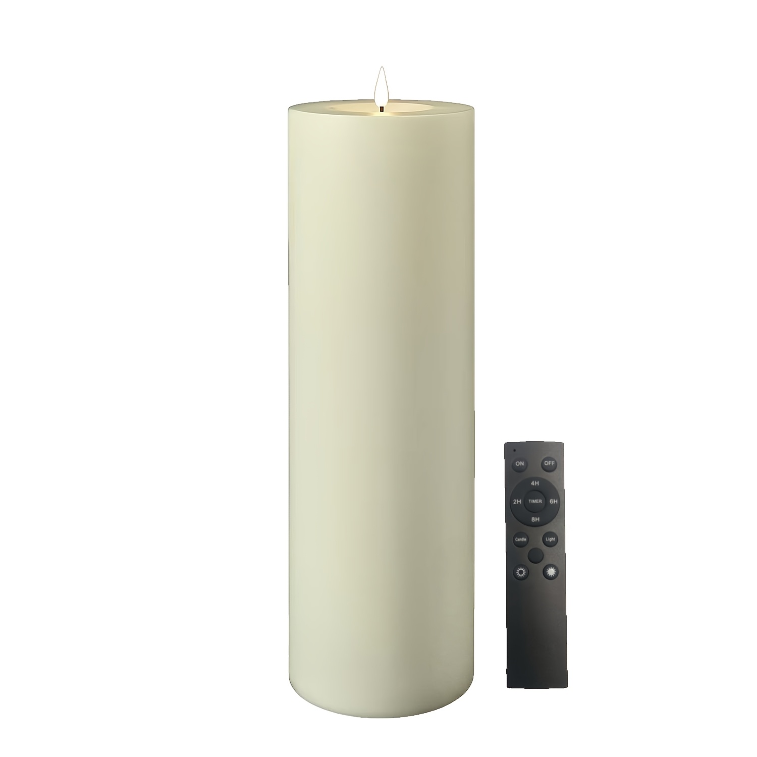 TEMU 2 piezas/1 pieza, Vela LED gigante sin llama de tamaño Big Mac con , con control remoto y temporizador (pilas no incluidas), vela de mesa de