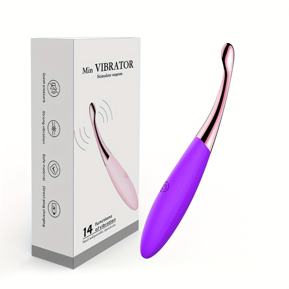 14 frequency female point pen vibrator stimulator portable handheld female vibrator g spot breast massage point vibrator purple 10