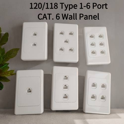 120 118 type 1 6 port cat 6 wall mounted rj45 patch panel