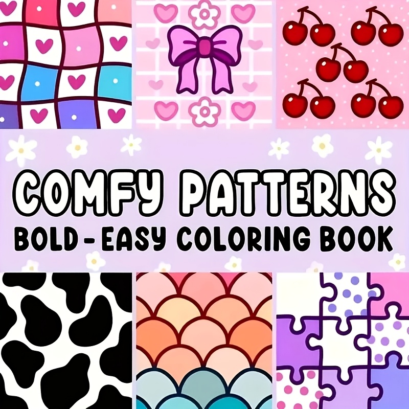 

1pc Comfort Pattern Coloring Book, Cute Fashion Style, Cartoon Anime Themed, Ideal Gift, With 44-page For Teens & Adults, Valentine's, Christmas, Halloween, New Year, Back To School, Birthdays