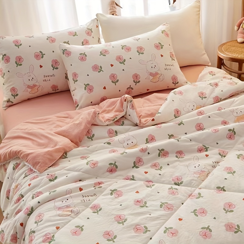 romantic rose floral summer throw blanket soft polyester Temu