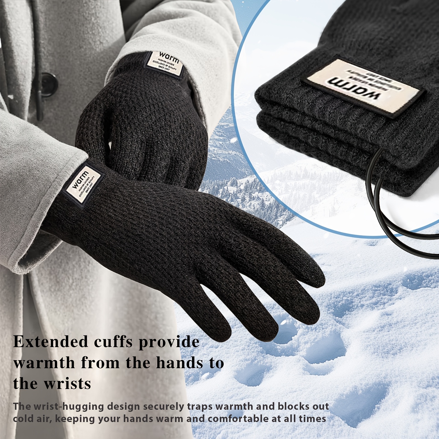 Intelligent Temperature-controlled Electric Heating Gloves, with Three-level Intelligent Temperature Adjustment, Double-sided Heating. It Features a Touch Screen Design and Is a Great Gift for Winter.