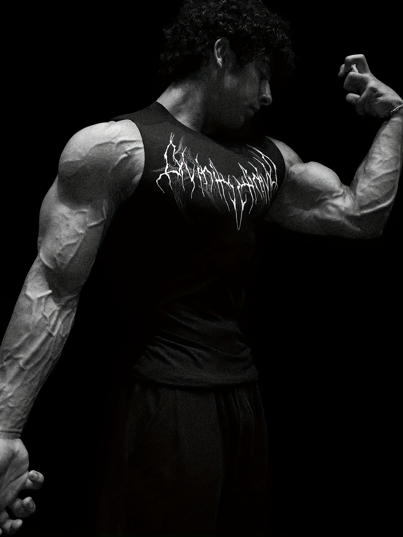 breathedivinity mens sleeveless muscle shirt high stretch quick dry athletic top with back chest muscle print gym running   breathable workout shirt for men ideal for fitness training casual wear gym apparel Product details 2