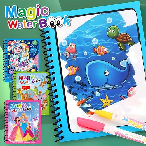 magic water book watercolor painting book reusable coloring book portable educational doodle painting toy suitable as an easter christmas birthday gift or new year gift