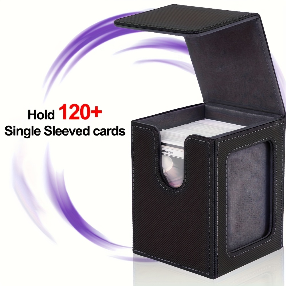 de 4 paquetes para   con ventana de exhibición, capacidad para 120 + cartas envainadas individuales, cierre magnético en cuero pu, adecuada para cartas tcg y cartas de juegos de magia Detalles del producto 1