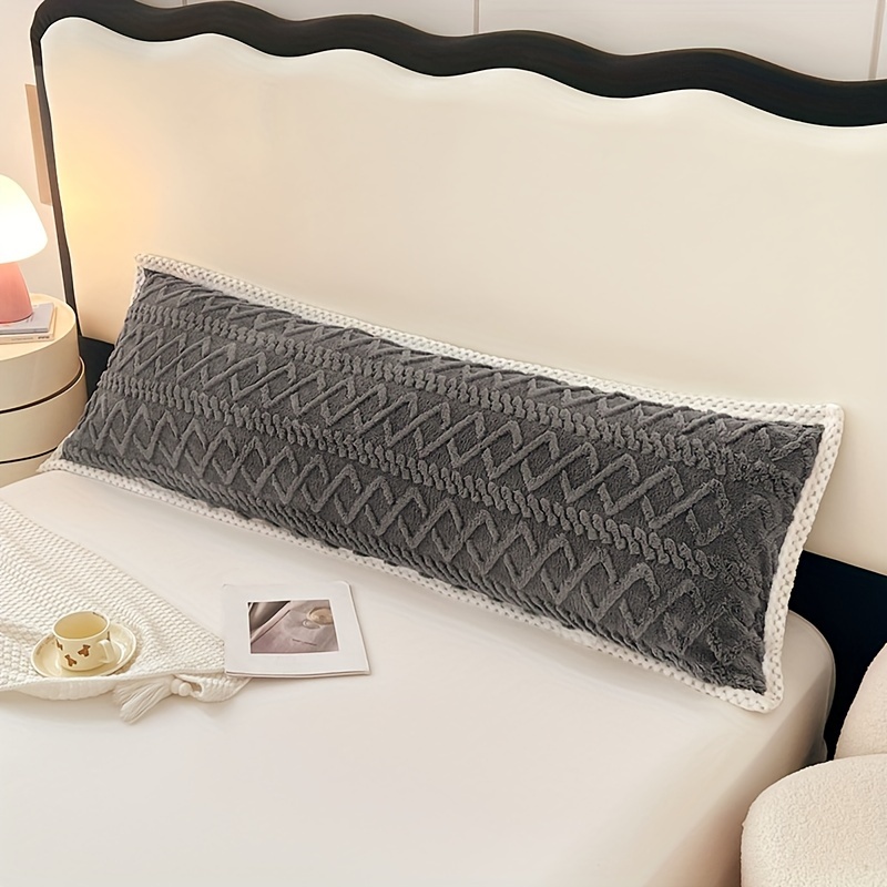 Image of 1pc Extended Couple-style Pillowcase, Soft Velvet Decorative Bed Pillowcase, 3d Craft, Textured Velvet Pillow Protector (pillow Insert Not Included)