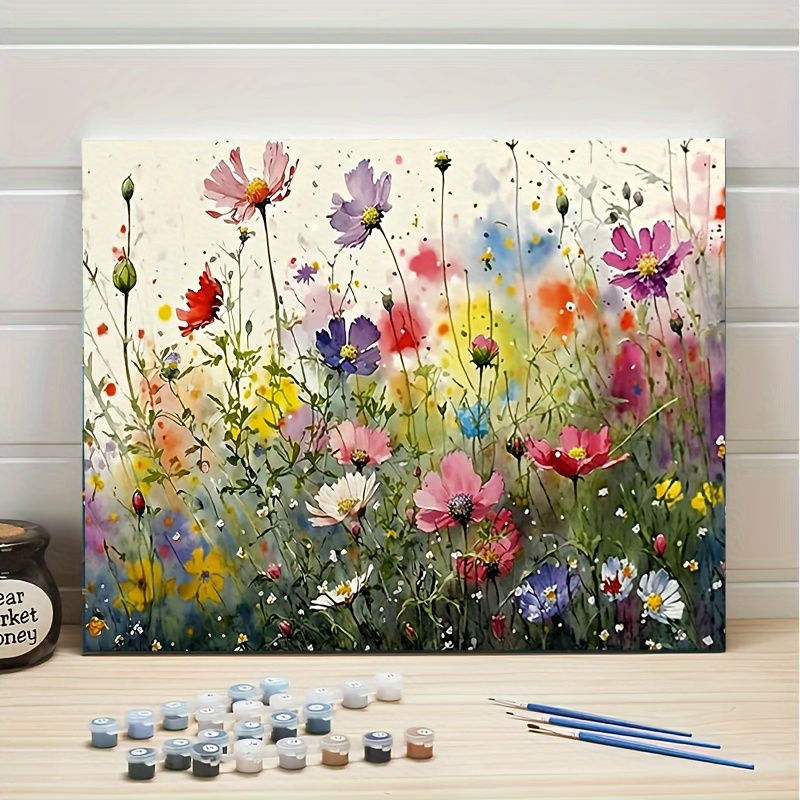 

Diy Paint-by-numbers Kit For Adults - Floral & | Relaxing For Home Decor | Premium Canvas, Long-lasting Paints | Easy-to-follow Instructions Included