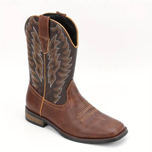 mens vintage desert cowboy boots stylish embroidery pull on western boots