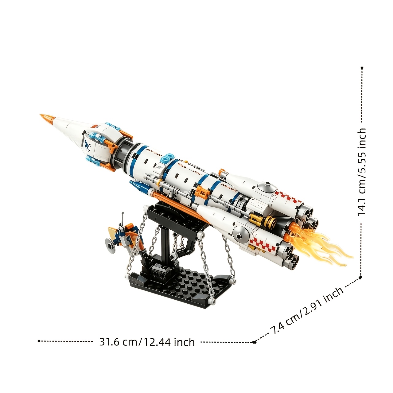 Floating Space Rocket Building Blocks, Creative Design