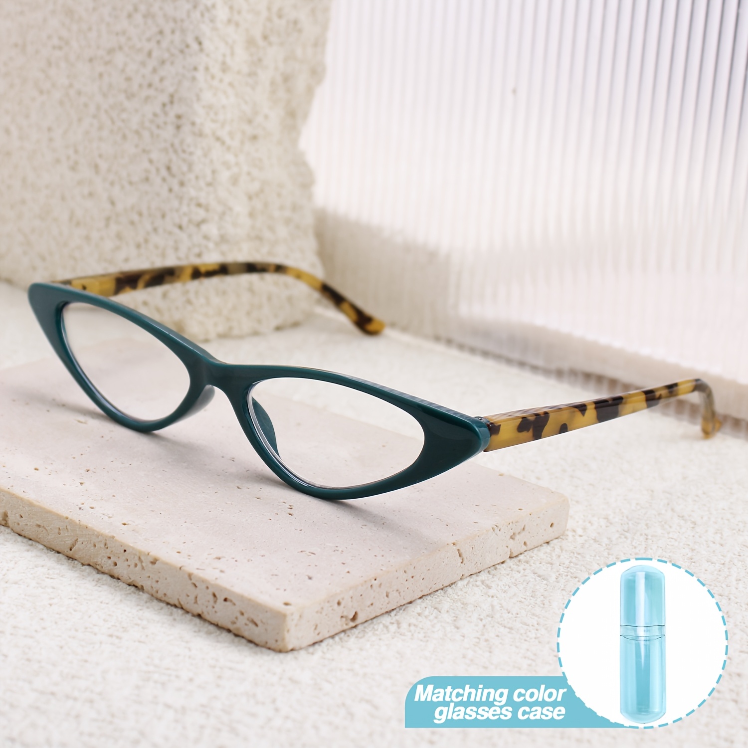 Small Frame Cat-Eye Reading Glasses with Eyeglass Case